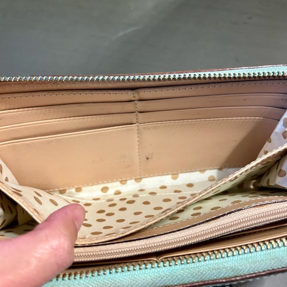 Kate Spade Turquoise Wellesley Neda Wallet Zip Around Cardholder Clutch - Picture 9 of 16